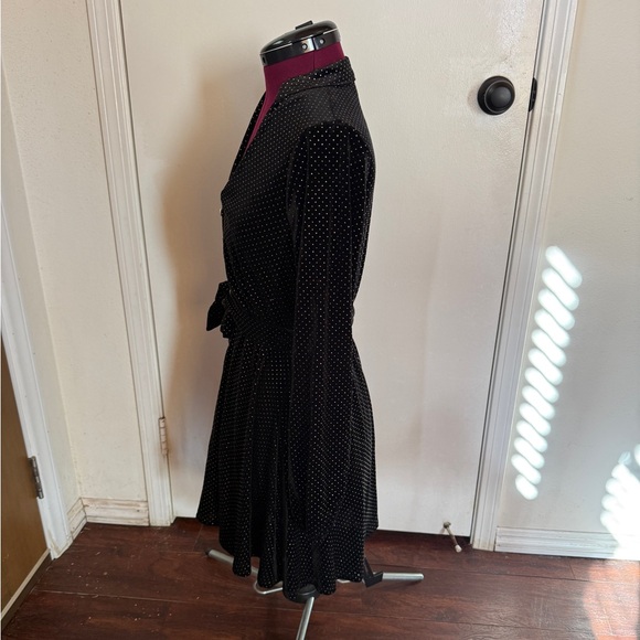 Medium City Studio long sleeve black velvet dress with gold embellishments - Picture 3 of 7